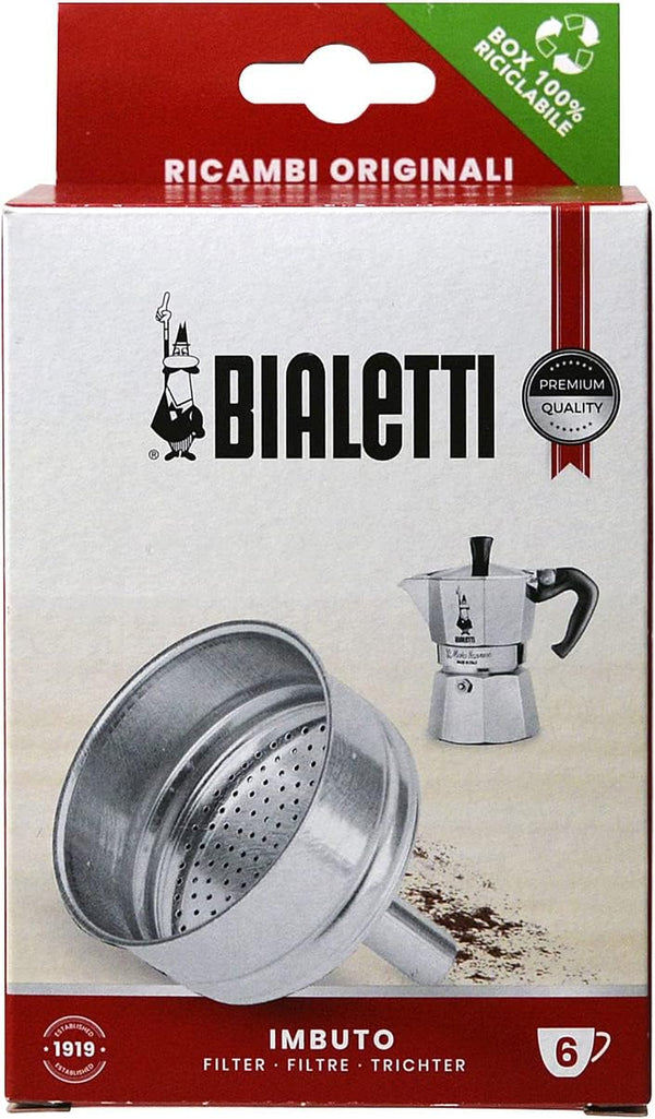Bialetti Spare Parts, Includes 1 Funnel Filter, Compatible with Moka Express, Fiammetta, Break, Dama, Moka Timer and Rainbow (6 Cups)