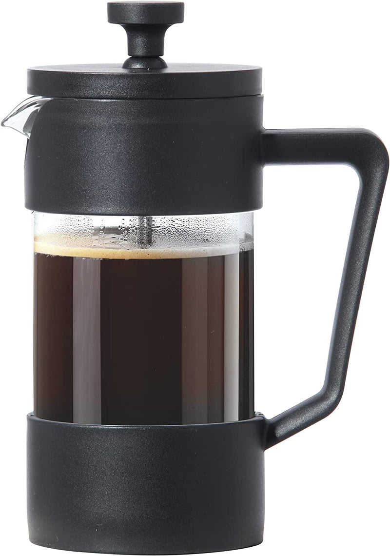 Oggi French Press Coffee Maker (12oz)- Borosilicate Glass, Coffee Press, Single Cup French Press, 3 cup Capacity, Olive