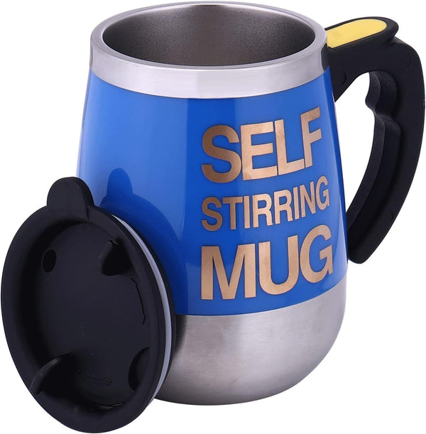 IAMPDD Self Stirring Mug Auto Self Mixing Stainless Steel Cup for Coffee/Tea/Hot Chocolate/Milk Mug for Office/Kitchen/Travel/Home -450ml/15oz The best gift（Sea blue）