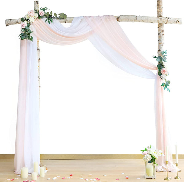 Wedding Arch Draping Fabric - 20FT Chiffon Curtain Panels for Ceremony  Reception Decorations
