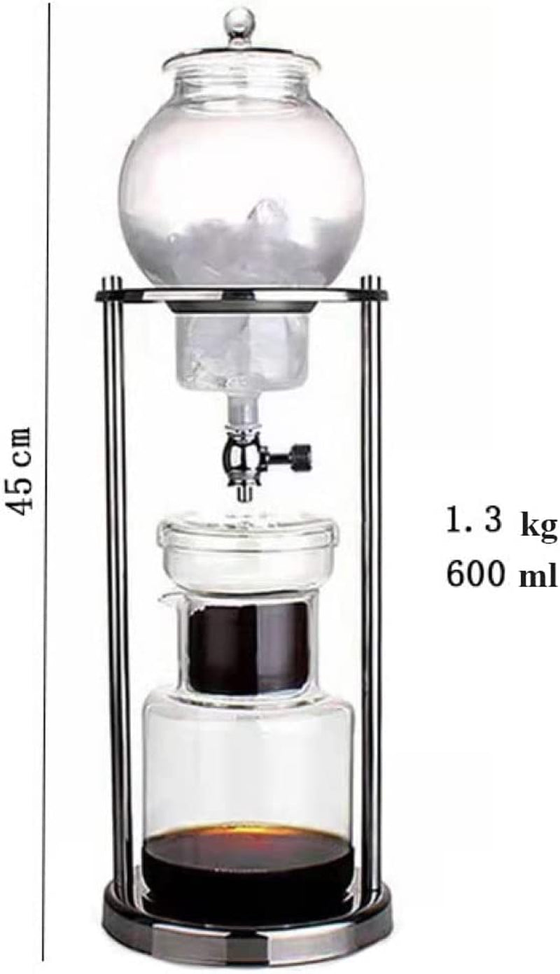 Ice Drip Coffee Maker,Portable Cold Brew Coffee Machine Cold Brew Dripper Coffee Maker 600ml Cold Brew Tower for Home Office