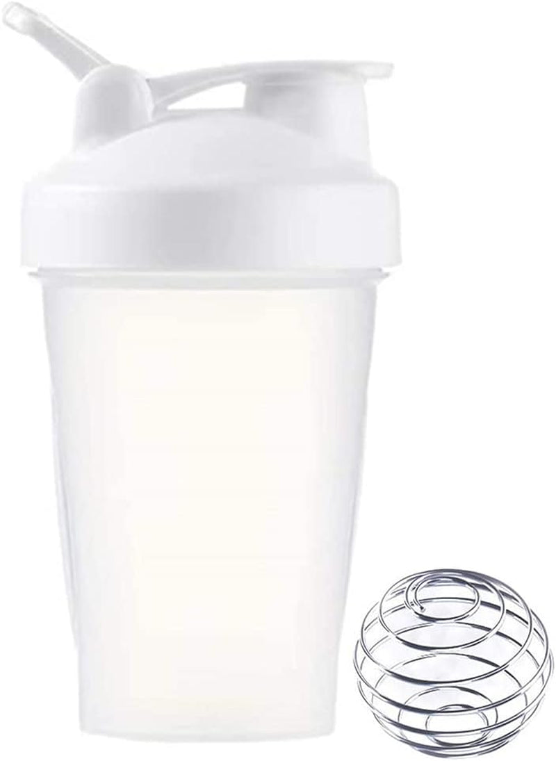 Protein Shaker Bottle Blender for Shake and Pre Work Out, Best Shaker Cup (BPA free) w. Classic Loop Top & Whisk Ball, Kitchen Water Bottle (16OZ-400ML-1PACK, Black Top/Black Body)