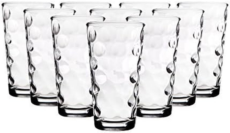 Home Essentials & Beyond Drinking Glasses [set of 10] Highball Glass Cups 17oz Premium Cooler Glassware – Ideal for Water, Juice, Cocktails, Iced Tea.