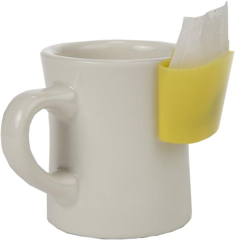 Home-X - Hanging Tea Bag Holder Set, Plastic Tea Bag Caddy Clips onto Mug (Not Provided) to Prevent Messes or Dripping After Steeping, Set of 4