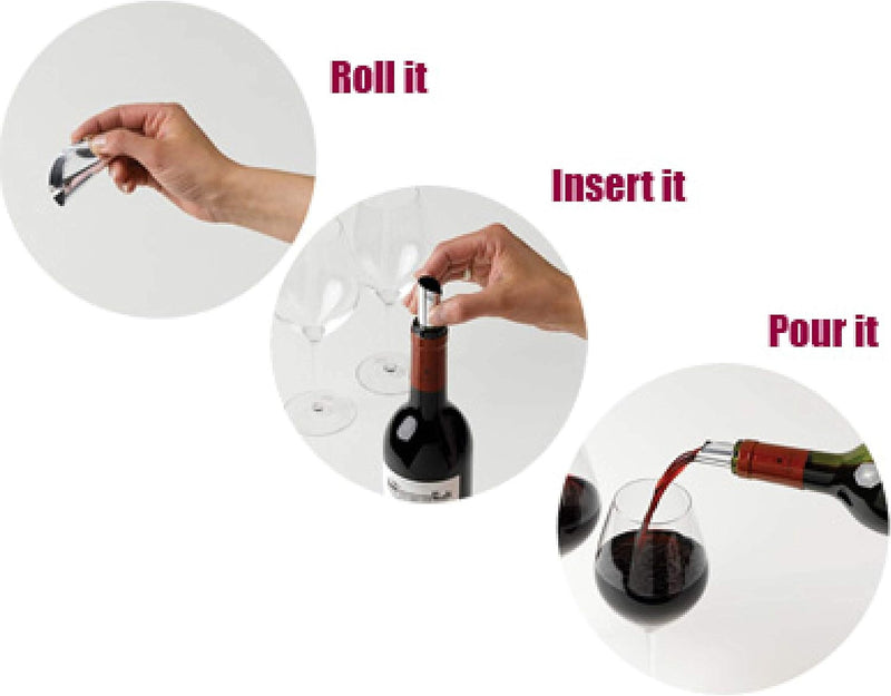 WineDisc The Original - Drop Stopping Flexible Pour Spout (10) Silver
