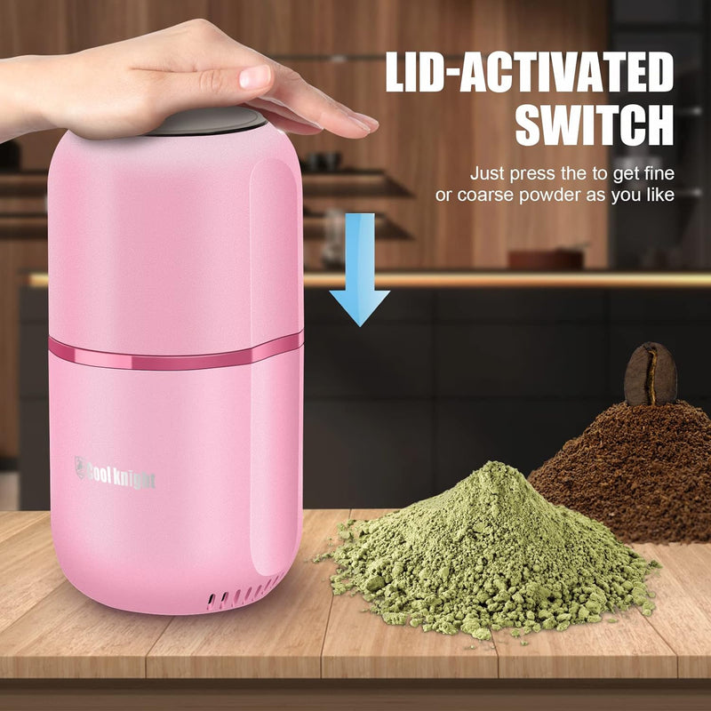 COOL KNIGHT Coffee Grinder Electric, Herb Grinder, Spice Grinder [large capacity/fast/Electric ] - Spice Herb Coffee Grinder for Coffee Bean, Spices, Herbs and Seeds, etc.