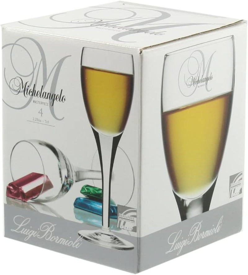 Luigi Bormioli Michelangelo 2.25 oz Liqueur Glasses (Set of 4), 4 Count (Pack of 1), Clear