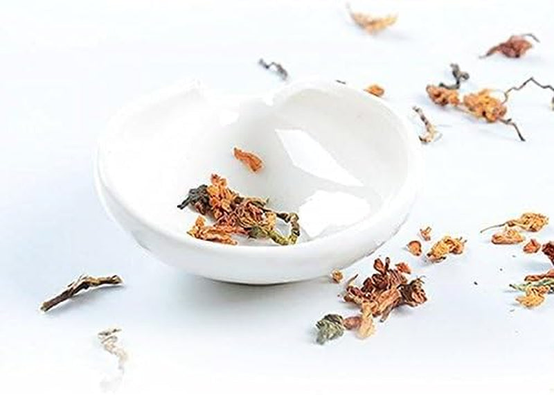 11x4CM White Porcelain Cha He Tea Vessel -Coffee Bean Weighing Tray-Loose Leaf Tea Presentation- Tea Accessory - Tea Scoop