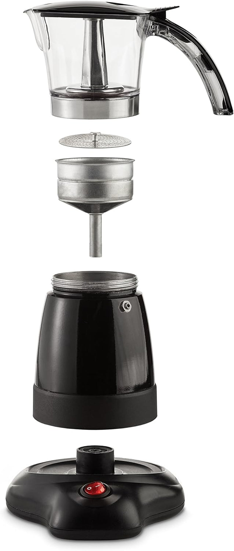 Brentwood Electric Moka Pot Espresso Machine, 6-Cup, Black