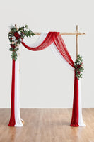 Flower Arch Decor with Drapes in Christmas Red Sparkle