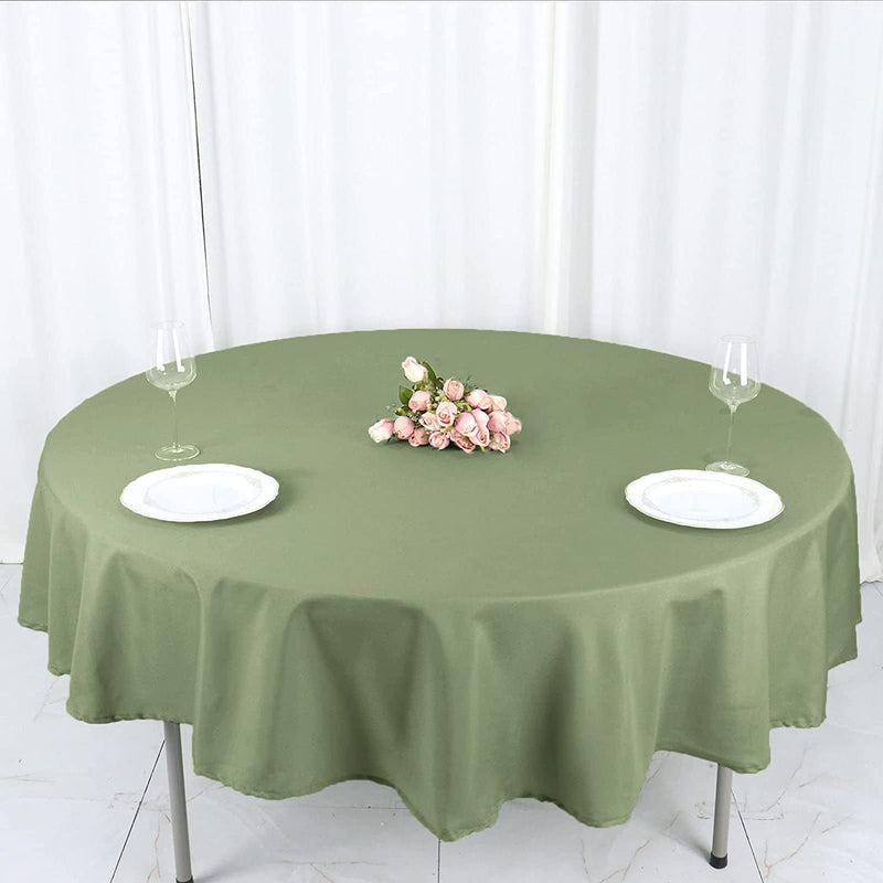90 Eucalyptus Sage Green Round Tablecloth - Reusable for Baby Shower Wedding Banquet Decor
