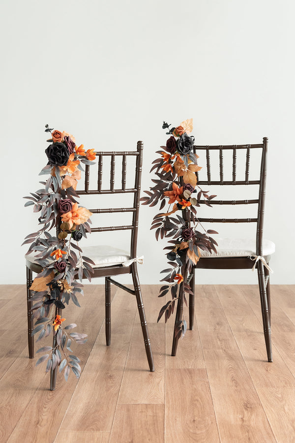 Black  Orange Hanging Wedding Chair Decoration