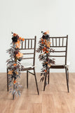 Wedding Hanging Chair Back Decoration in Black & Pumpkin Orange