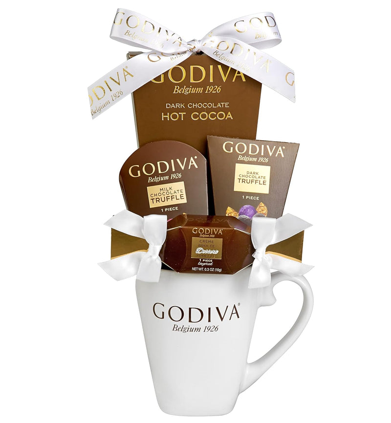 GREATFOODS Godiva Coffee French Press Gift Set, includes two 14 oz Mugs, and 34oz French Press