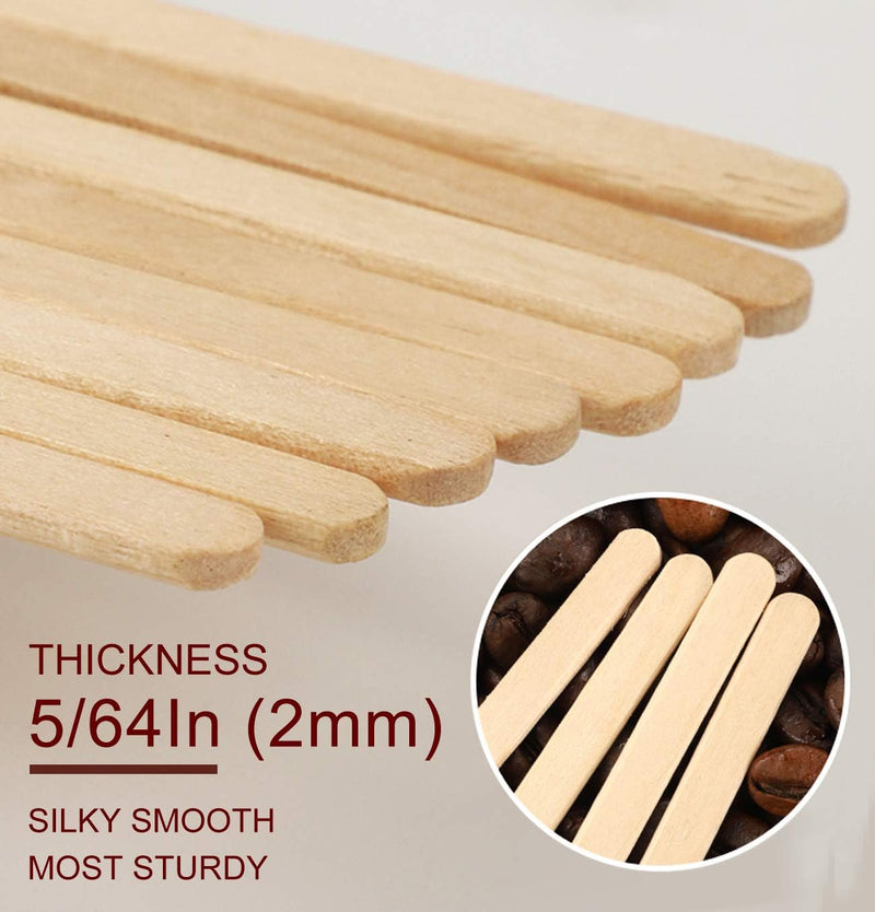 5.5 Inch 1000 Pcs Paper Wrapped Coffee Stirrers, Individually Wrapped Coffee Stirrers, Wrapped Stir Sticks Disposable Wood Coffee Sticks