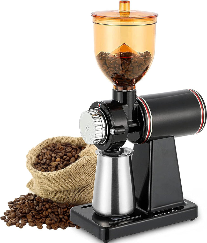 RRH Burr Coffee Grinders, Professional Electric Coffee Grinder, Automatic Burr Mill Grinder, 250g Coffee Bean Powder Grinding Machine 110V, Red