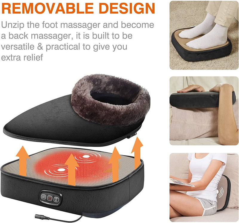 SNAILAX Memory Foam Massage Mat 3-in-1 Foot Warmer Bundle | 6 Therapy Heating pad,10 Vibration Motors Massage Mattress Pad, Full Body Massager Cushion Relieve Neck, Back, Waist, Legs Pain