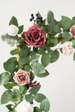 5ft Rose Leaf Flower Garland in Dusty Rose & Mauve