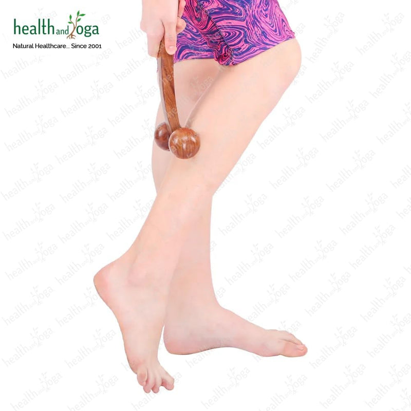 NatureSooth Wooden Massage Roller – Wood Therapy Massage Tools – Handheld Calf and Leg Massager, Back and Shoulder Massager and Full Body Massager