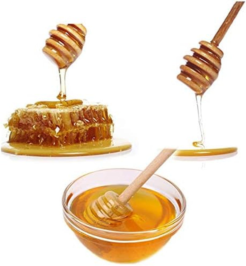 LASSUM 10 Pieces 3 Inch Wood Honey Dippers Sticks, Mini Honey Dipper Stick for Honey Jar Dispense Drizzle Honey