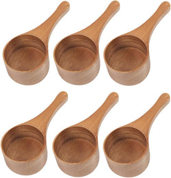 MornHalo 4 Pack Acacia Wood Coffee Scoops, Small Wooden Coffee Spoons for Jars and Containers, Set of 4 Tablespoon Bean Scoop, Cute Coffee Beans Measuring Scoop for Cooking,Bath Salt,
