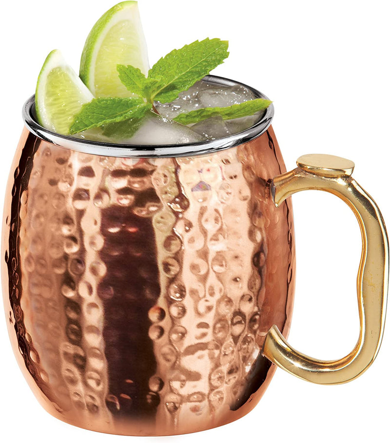 Oggi Moscow Hammered Copper Plated Mule Mug with EZ-Grip Handle, 20-Ounce, (9006)