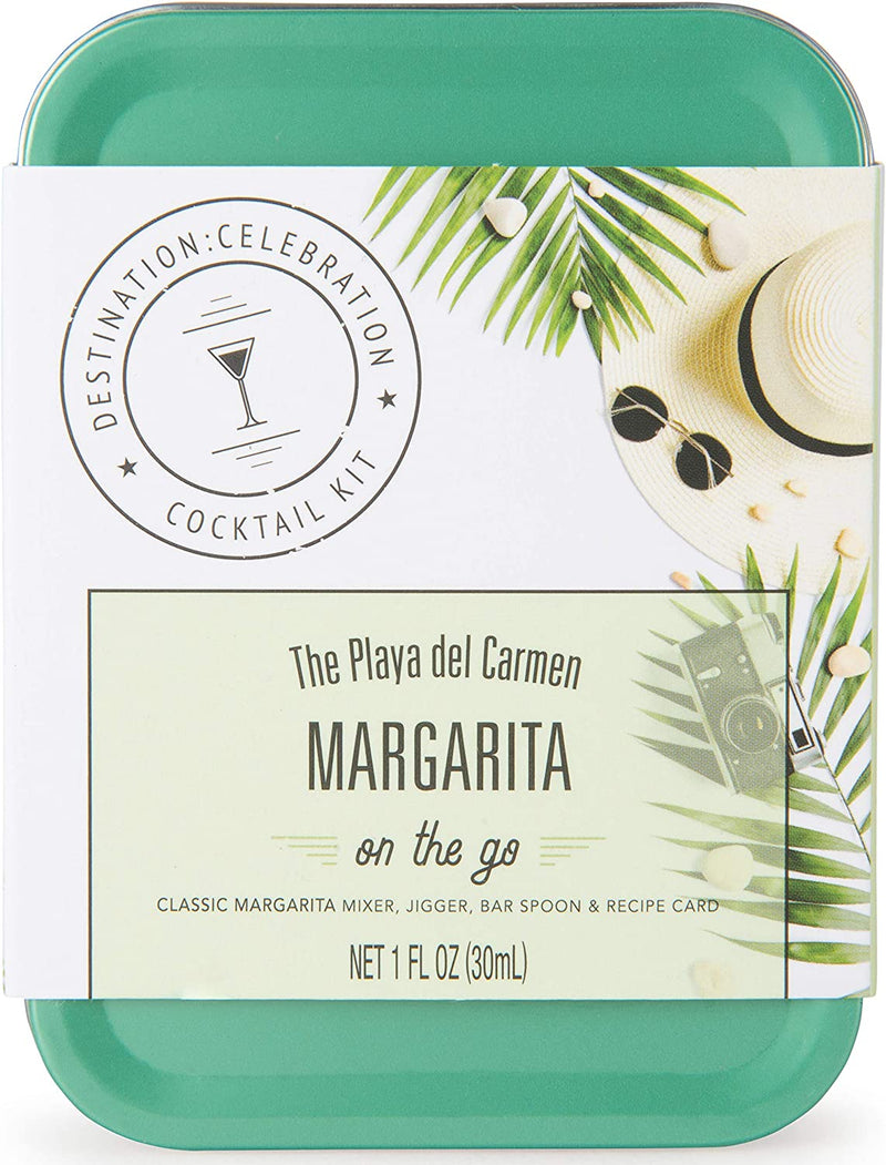 Thoughtfully Cocktails, Cocktail Kit Travel Tin Gift Set, Includes Classic Margarita Cocktail Mixer, Jigger, Bar Spoon and Recipe Card (Contains NO Alcohol)