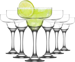 lav Margarita Glasses Set of 6 - Margarita Cocktail Glasses 10.25 oz - Clear Daiquiri Glasses for Parties - Classic Cocktail Drinking Glasses for Frozen Drinks - Made in Europe