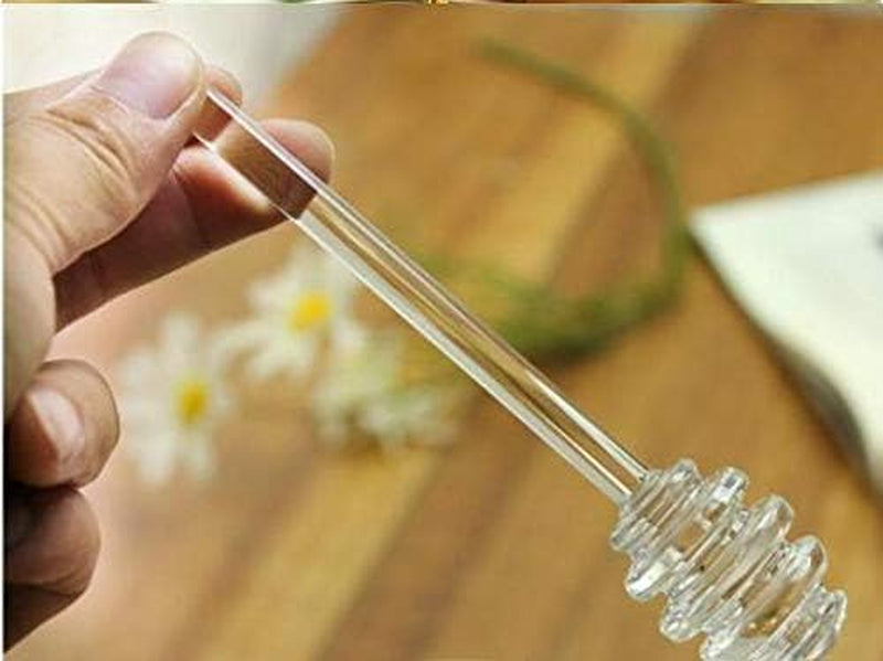 Glass Honey Dipper Sticks,Honey Dipper Spoons Stick Bee Honey Spoon Stirring Scooper For Durable Kitchen Honey Tools,2pcs