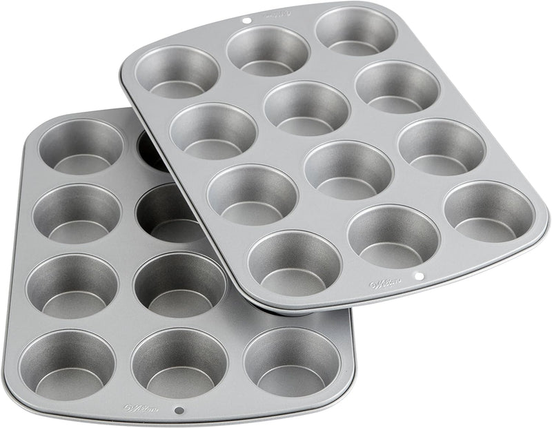 Wilton Recipe Right Non-Stick 6-Cup Standard Muffin Pan, Set of 2