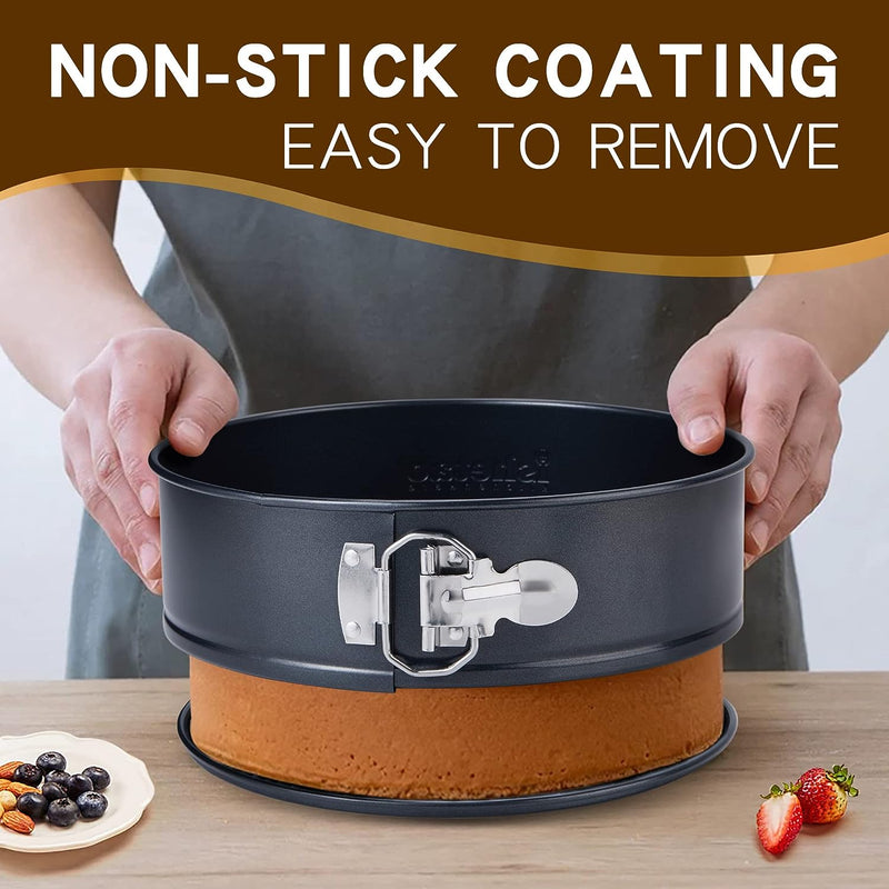 Non-Stick Springform Cake Pan Set - 4 Sizes - Leak-Proof  Removable Bottom