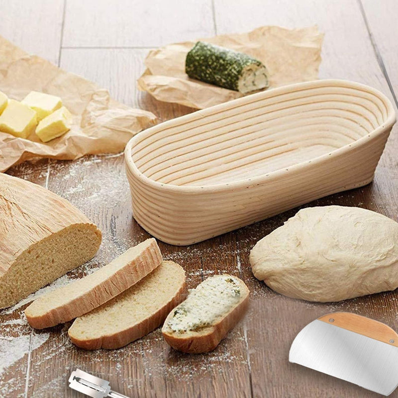 2-Piece Bread Proofing Basket Set for Sourdough Baking with Tools
