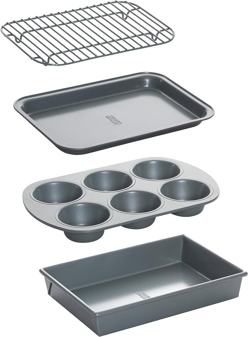 Chicago Metallic Non-Stick Toaster Oven Bakeware Set - 4-Piece