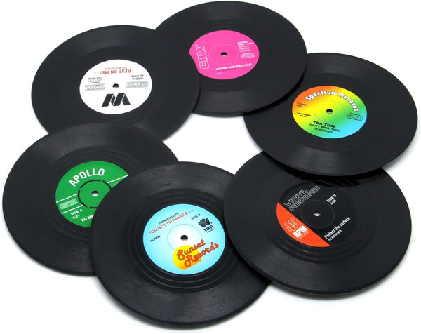 Vinyl Record Coasters Set of 6 - Furniture Protection