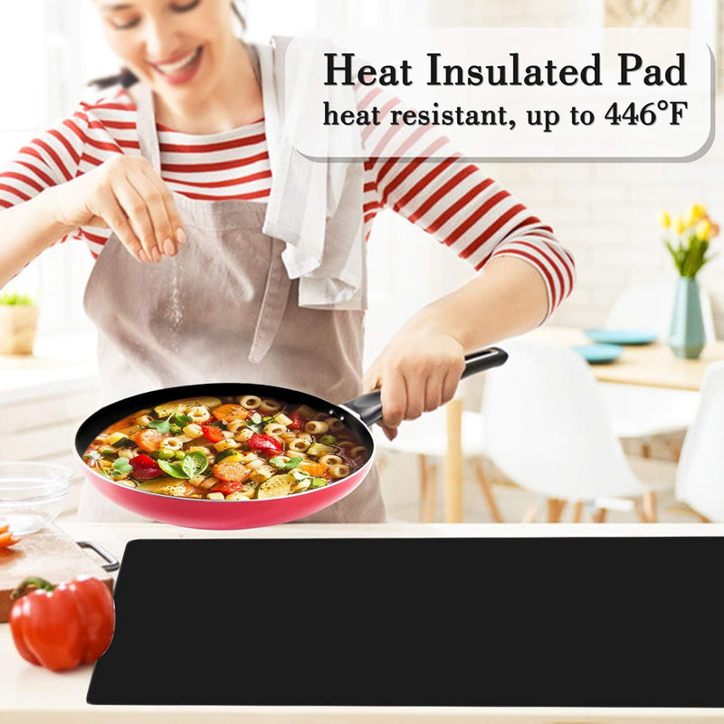 Large Silicone Kitchen Counter Mat 25 x 17 Nonslip Heat Resistant Multipurpose Pad - Black