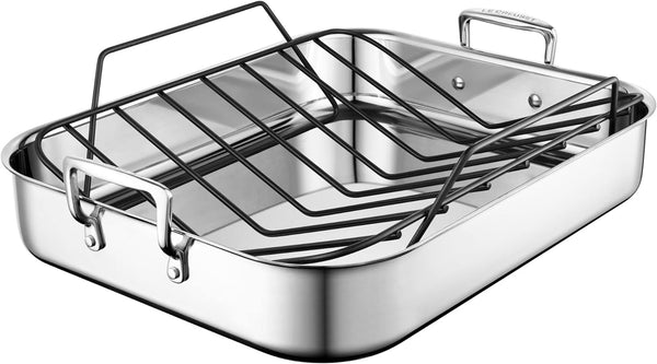 Use Le Creuset Stainless Steel Roasting Pan with Nonstick Rack 1625 x 1325