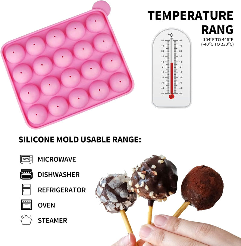 HiYZ Cake Pop Mold Set with Lollipop Maker Kit and Accessories