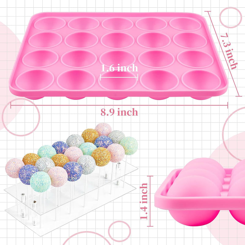 12-Cavity Cake Pop Maker Set with Display Stand and Accessories