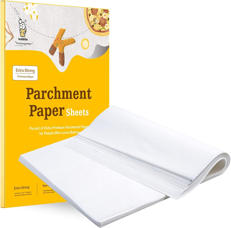 Katbite 200PCS Parchment Paper Sheets - Heavy Duty 12x16 Inch for Baking Cooking Frying Air Fryer Grilling Oven