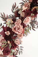 Flower Arrangements for Arch Decor in Burgundy & Dusty Rose