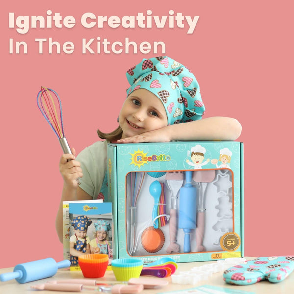 Kids Baking Set - 35 Pc with Tools and Supplies for Ages 4-12