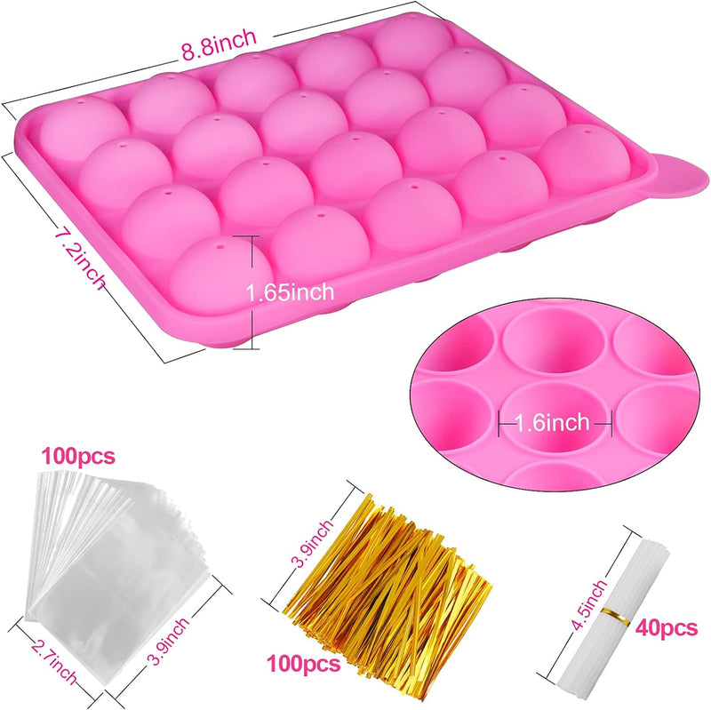 Cake Pop Maker Kit with 2 Silicone Mold Sets and 3 Tier Stand