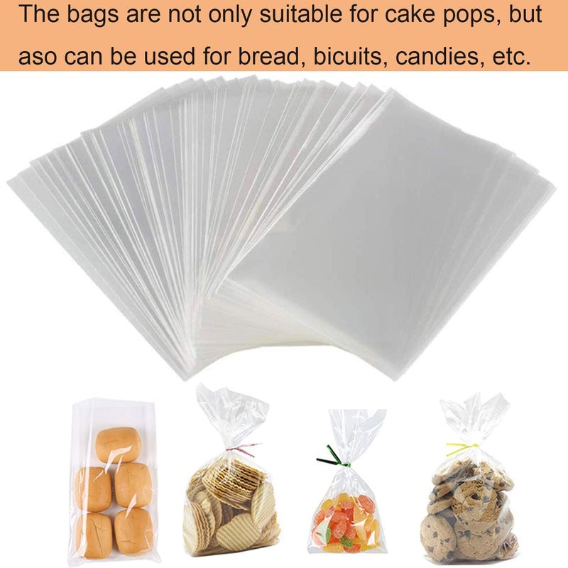 Cake Pop Treat Bag Set - 300PCS Including Parcel Bags Treat Sticks and Twist Ties