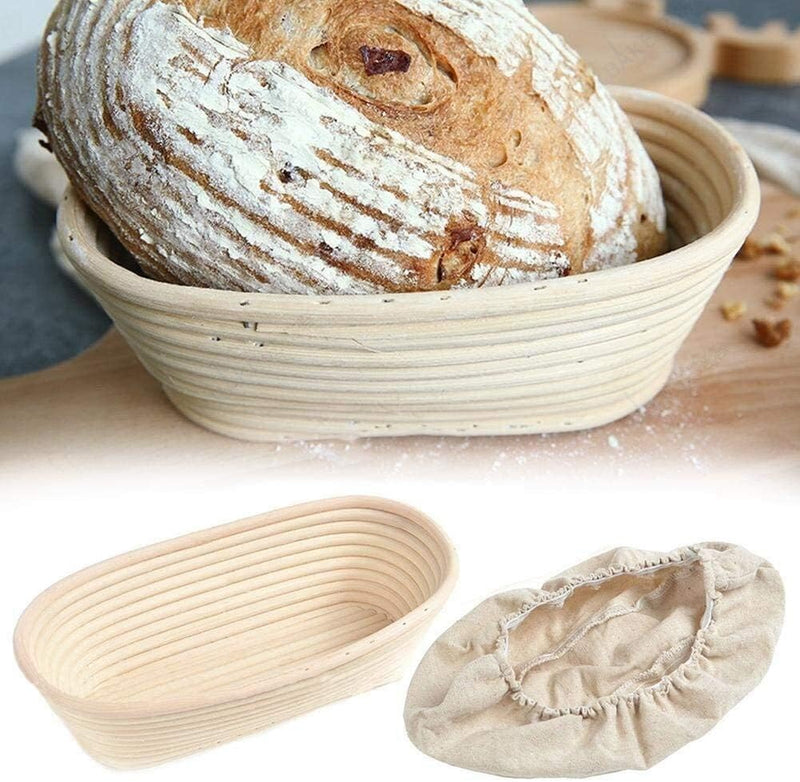 Premium Banneton Basket Set of 2 for Bread Making with Liner