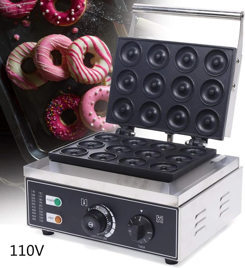 Commercial Donut Maker Machine Stainless Steel 110V 1550W - 6 Doughnut Capacity