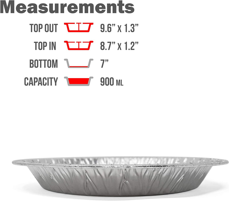 Premium 9-Inch Disposable Aluminum Foil Pie Pans 60 Pack