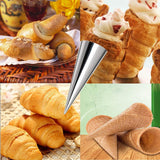 20 Pack Cream Horn Molds, 3.3 Inch Baking Cones Cream Horn Forms, Stainless Steel Cannoli Tubes Ice Cream Mold, Standing Cone Shap
