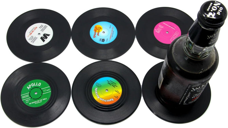 Vinyl Record Coasters Set of 6 - Furniture Protection