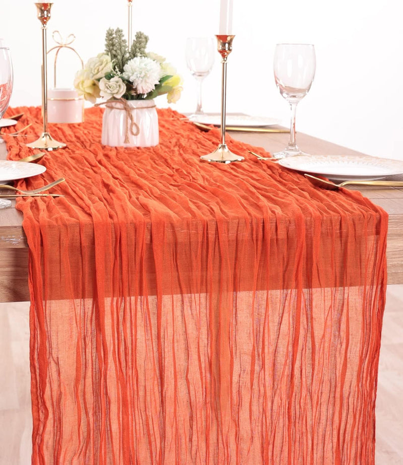 10ft Socomi Cheese Cloth Table Runner - Dusty Pink Boho Rustic Decor for Wedding  Holidays