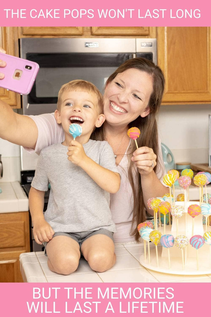 Complete Cake Pop Maker Kit - Nonstick Silicone Includes Stand Molds Sticks Melting Pot Decorating Pen Twist Ties